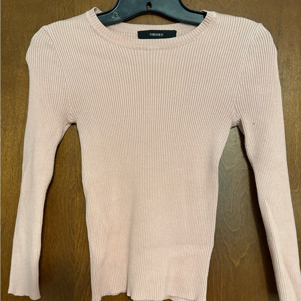 Forever 21 Blush Ribbed Knit Top